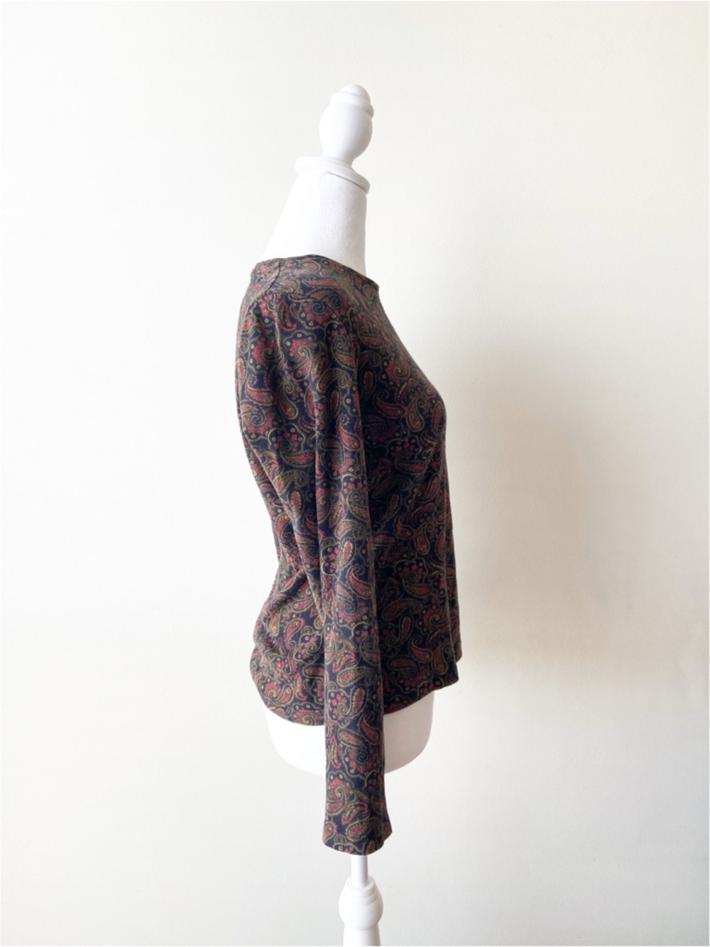 Jones New York Paisley Long-Sleeve Top Size PS - Picture 3 of 7